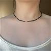 Pacchetto Collane girocollo A++ nere con pietre preziose rotonde sfaccettate spinali ma...