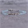 Bundela Gems Bracciali con perline in pietra preziosa Rondelle sfaccettata acquamarina e...