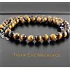 Bundela Gems Collana fatta a mano occhio di tigre giallo pietra preziosa rotonda liscia pe...