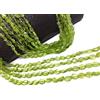 Bundela Gems Pietra preziosa liscia forma ovale a 5 fili 100% peridoto filo di perline 12"...