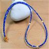 Bundela Gems Collana da donna A++ delicati lapislazzuli e perle pietre preziose rotonde sf...