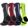 GKRQ Calzini sportivi, confezione da 4 paia, multicolore (verde, rosso, nero, rosa), traspiranti, per ciclismo e corsa