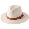 DSFVERVD Cappello Pescatore Donna Cappello di Paglia Naturale Estate Uomo Donna Tesa Larga Spiaggia Protezione da Sole Fedora(Beige02,56-58cm)