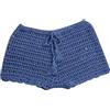 Generico Pantaloncini Costume Donna Corti Piscina Pantaloncini da Bagno Copricostume Uncinetto Mare Short da Bagno Cut out Spiaggia Culotte Pantaloncino Sportivi Estivi (M, Blu)