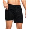 HLVEXH Costume da Bagno Uomo con Slip Interno in Rete e Tre Tasche | Pantaloncini da spiaggia da uomo con fodera in rete per spiaggia e piscina con tessuto leggero, elastico in vita e pratiche