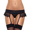 Selente Love & Fun Seducente Completo Intimo Donna: Reggicalze e Tanga Abbinato in un'accattivante Confezione Regalo, Nero Pizzo 2, L-XL