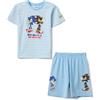 OVS Kids Pigiama Corto Azzurro in Puro Cotone da Bambino con Stampe Sonic