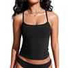 CRZ YOGA Scollo Rotondo Top Tankini | Imbottitura Rimovibile, Coppa A-D, Lunghezza Vita, Racerback, Nuoto, Costume da Bagno per Donna