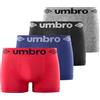 UMBRO Boxer da uomo antiscivolo da uomo, resistente, piacevole (confezione da 4)