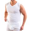 HERMKO 16050 Confezione de 2 Canottiera da Uomo Business con Scollo a V, Morbidissima in Modal, Größe Herren:3 (S), Farbe:Bianco
