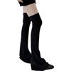 YIGZYCN Leggings da donna Ghette a coste in maglia coscia alta scaldamuscoli sopra il ginocchio copre tinta unita svasato lungo stivali calzini coscia alta a coste calze