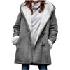 Generico Cappotto Donna Invernale con Bottoni Oversize Caldo Ispessito Giacca con Cappuccio e Tasche Lungo Giubbotto Tinta Unita Trench Parka Antivento Outdoor a Maniche Lunghe Giaccas Donnas Invernale in Pile