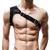 ZUYPSK Body da uomo in pelle PU, con scollo unico, regolabile, punk gotico, per feste e club, Nero , Taglia unica