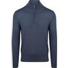 Suitable Maglione a mezza zip in lana merino - taglia - uomo - abbigliamento - slim fit - lana merino - perfetto per autunno e inverno, Blu, L