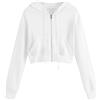 Mrat Felpe con cappuccio da donna Uk giacca con cappuccio corta con zip felpe con cappuccio a maniche lunghe casual con coulisse top Y2k pullover top leggero felpe morbide palestra allenamento