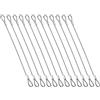 PATIKIL 12 Pezzi Cavi Sicurezza 7.8 3/64 (2mm) Diametro Nucleo Cavo Intrecciato Acciaio Inossidabile Per Esterno Antifurto Con Doppi Anelli Per Bagagli Illuminazione Palco Argento