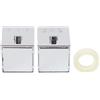 MKTOLHUS 1 paio di manopole termostatiche quadrate per doccia in plastica ABS cromata, manopole di controllo con vite di arresto per anello per miscelatore da bagno valvola argento