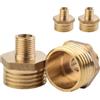 ANGEEK 4 pezzi Raccordo Doppio Riduttore Maschio-Maschio Esagonale 1/8 x 1/2 BSP in Ottone Massiccio Parete Ispessita, Adattatore per Manometro, Strumentazione, Reti Pneumatiche