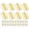 PATIKIL Cerniere a Scatto Piccole 5/8 Pollici, 8pz Mini Cerniera per Scatole Gioielli con Viti per Scatole Gioielli in Legno Armadietto Cassetti Porte Cancelletto, Oro