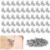 KARELLS Squadrette Angolari,50 Pezzi Staffe Angolari,20 x 20 mm Squadrette Angolari inox,Staffe a L,90 Gradi,con 100 Viti,Per Mobili,Scaffali,Sedie in Legno