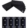 BINCKIN Confezione da 10 piastre di montaggio piatte per legno, nere, 7,9 x 3,8 cm, piastre di montaggio in metallo con 6 fori, staffa piatta dritta in acciaio inox per mobili, armadi, fai da te e