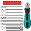 XQDNLN 9 Pezzi Set Cacciaviti Professionali Brugole Calamitati, Cacciavite con Punte a Testa Sferica Magnetiche H1.5-H10 in Acciaio con Impugnatura Blu, per Avvitatori Elettrici e Uso Manuale