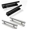 JRILUO 4 Pezzi Maniglie per Mobili Autoadesive, Maniglie per Armadi in Acciaio Inox, Maniglie per Mobili da Cucina Senza Foratura per Porte Cassetti Scorrevoli Finestre Armadio, 2 Nero e 2 Argento, 15 cm