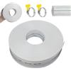 Ganility Tubo Flessibile in Tessuto, 1 1/4, Tubo Piatto Portatile, 20 M, Ø 32 Mm, con Fascetta, Tubo di Scarico, per Irrigazione Giardino E Pompe Sommergibili, Bianco