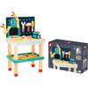 Janod - Grande Banco da Lavoro Robot Brico'Kids, 51 Accessori