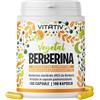 Vitativ Berberina Cloridrato HCl 600 mg per Dose, Integratore in 180 Capsule Vegetali Gastroresistenti da 300 mg, Berberis Aristata 97%, 90 Giorni