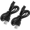 Ipetboom Cavo di Ricarica USB per Rasoio Elettrico, Nero 2 Pezzi | Rame Rivestito in Gomma, per Trimmer e Rasoio, Connettore a Forma di 8, Potenza Entro 100w