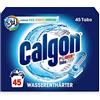Calgon Power Tabs 3 in 1 - Addolcitore per acqua contro il calcare e lo sporco in lavatrice - Previene odori sgradevoli - 1 x 45 pastiglie