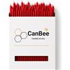 CanBee Candele di cera 40 Candele Sottili Rosse in Cera d'Api Naturale 21 cm x 6,5 mm - Lunga Durata, Combustione Pulita Senza Fumo - Ideali per Rituali, Meditazione e Yoga - CanBee