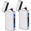 Leikurvo 2 accendini elettronici USB, accendino elettrico USB, con doppio arco a LED, con indicatore di batteria, antivento, al plasma