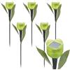 anso 6 luci a LED a forma di tulipano da giardino, a energia solare, per esterni e cortile, colore verde