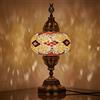 DEMMEX Lampada da tavolo e comodino DEMMEX con mosaico turco/marocchino, Tiffany colorata, paralume, 36 cm, Marrone Nero Ambra