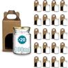 Espirito Rebelde 20 Vasetti di Vetro 100 ml con Tappo Dorato + 20 Scatole con Finestra - Barattoli di Marmellata Regalo per Matrimoni e Bomboniere | Espirito Rebelde