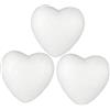 Beatifufu 3 cuori in polistirolo bianco, 10 cm, per fai da te, da dipingere, per matrimonio, San, artigianato