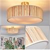 hofstein Lampada da soffitto HOFSTEIN Foggia, lampada in metallo/alghe/tessuto/plastica nichel opaco/colori naturali/bianco, boho rotonda (Ø 40 cm), E27, sala pranzo, soggiorno, camera letto, cucina, corridoio