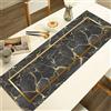 Masters House Biancheria per la Casa Runner da Tavola 140x50 cm in Microfibra Anallergica - Fantasia Effetto Marmo Nero con Venature Oro Stampa Digitale HD - Elegante e Lavabile - Arredo Cucina e Sala - Made in Italy