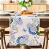 BonBotimen Runner da Tavolo 40x140 cm Floreale Primaverile con Ortensie, Tovaglia Moderna, Decorazione Stagionale Estiva per La Tavola da Pranzo Della Cucina, Decorazione per Feste Al Chiuso, Lavabile