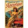 LuckyLinde Targa in metallo retrò con scritta divertente adatta per i fan di APEROL - Vita sulla pista di APEROL, 20 x 30 cm
