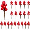 RXXR 20 pezzi Decorazione artificiale bacche finte Decor su filo per la decorazione dell'albero di Natale Corona di fiori DIY Craft Use