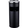 Relaxdays Porta Cenere da Esterno con Cestino, Metallo, 17 l, Colonna per Fumatori, HxD: 60,5x24