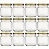 Flaschenland - Set di 12 vasetti in vetro rotondo da 212 ml, per marmellate, pesto, gelatina o alimenti per bambini, adatti al forno | Made in Germany
