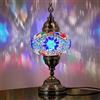 DEMMEX Grande lampada da tavolo in mosaico marocchino turco di 17,8 cm, vetro colorato Tiffany, decorazione artigianale per soggiorno/camera da letto, lampadina inclusa