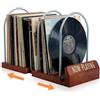 LOVIN PRODUCT Supporto per Dischi in Vinile, Espandibile Porta Vinili per 30-70 LP, Now Playing Vinyl Stand per Vinili, Album, Riviste e Dischi, di Legno Porta Dischi Vinile, Regali per Gli Amanti Della Musica