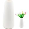 CiciIng Vaso in Ceramica Bianco per Fiori ed Erba della Pampa - Moderno e Piccolo per Casa, Soggiorno, Tavolo da Pranzo, Ufficio - Decorazione