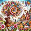 MEIYUDA 5D Diamond Painting Kit Completo Casa Fantasia, Pittura Diamante per Bambini, Fai-da-te Diamond Painting DIY Strass Ricamo a Punto Croce Decorazione per Casa 30x30cm