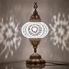 DEMMEX Lampada da comodino in stile turco marocchino con mosaico, Tiffany colorata, artigianale in vetro, alta 36 cm